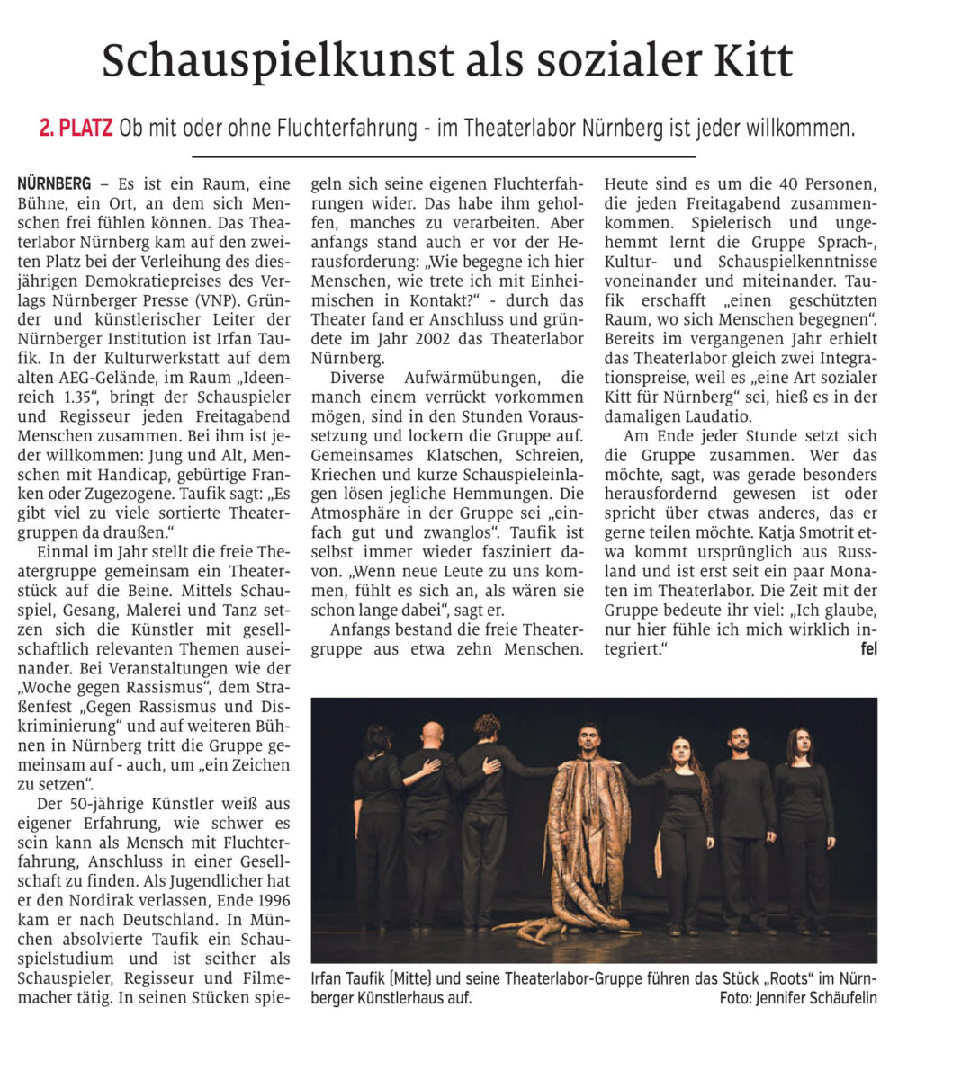 „Schauspielkunst als sozialer Kitt“ – NN-Porträt „Schauspielkunst als sozialer Kitt“ – NN-Porträt