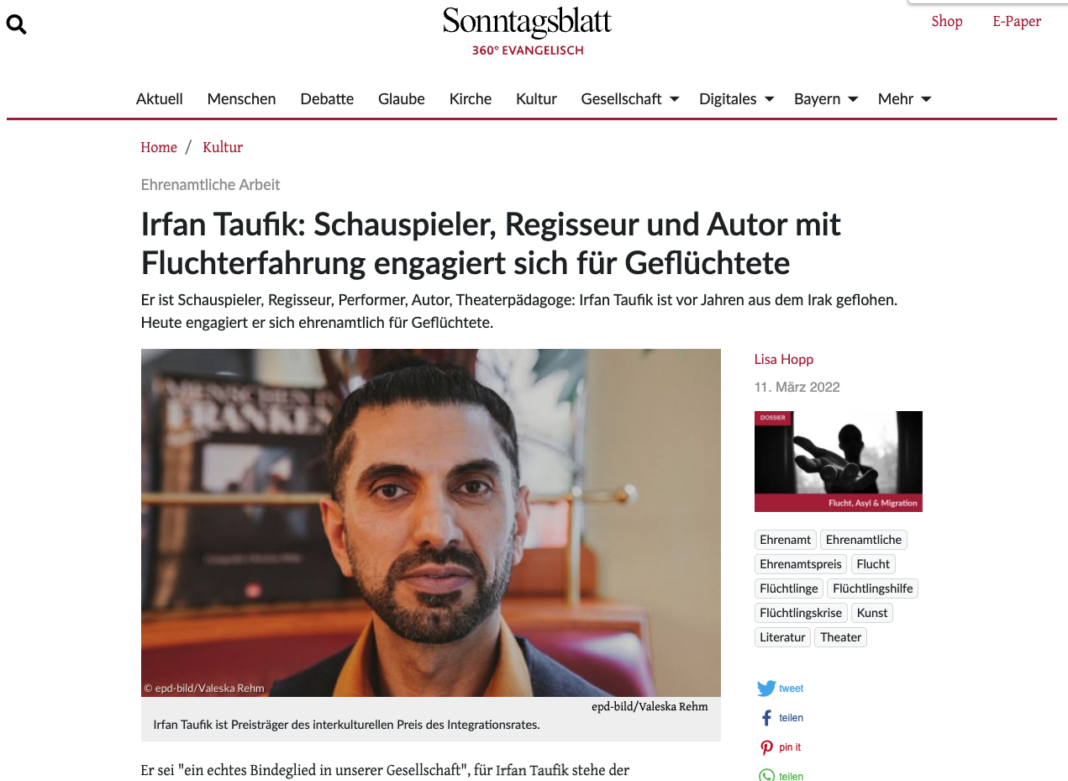 Evangelisches Sonntagsblatt über Irfan Taufik Evangelisches Sonntagsblatt über Irfan Taufik