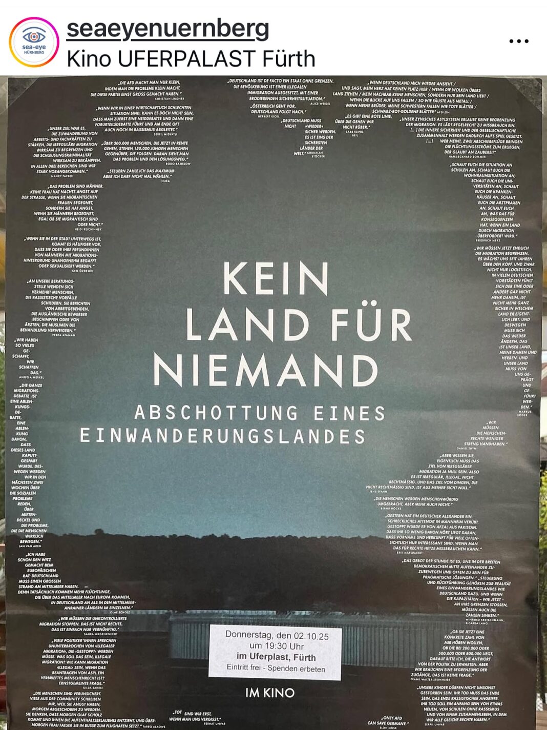 Plakat des Dokumentarfilms Kein Land für niemand
